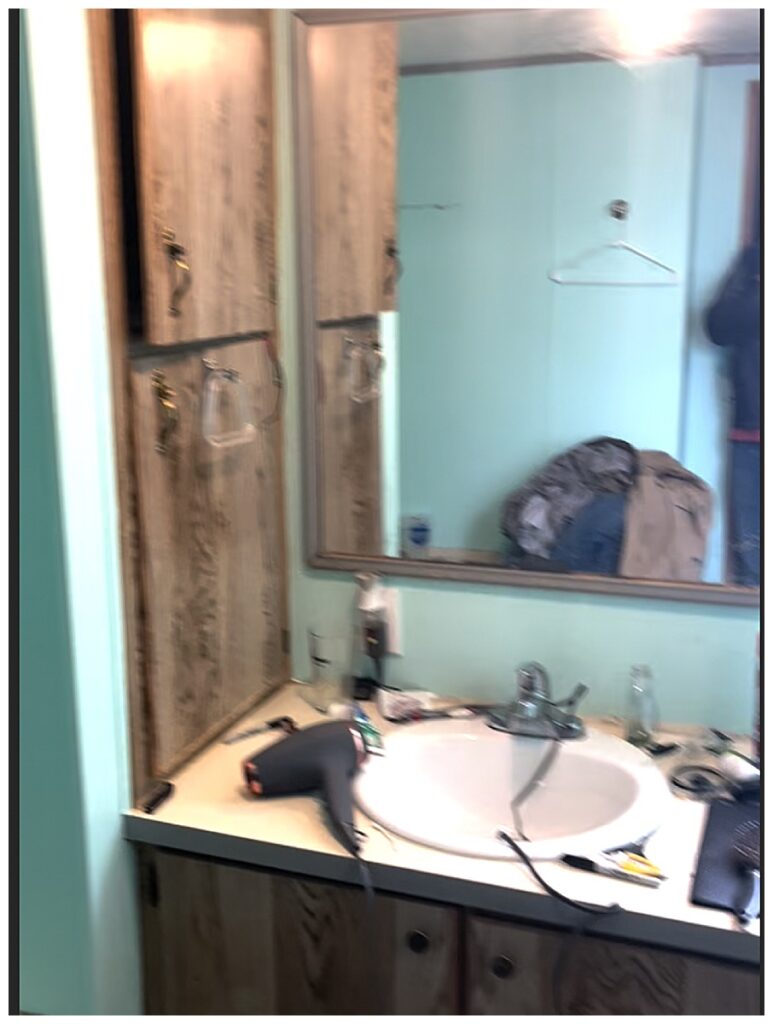 Before and after photos of bathroom layout transformation in Martinez, GA